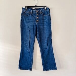 J crew mid rise flare crop jeans